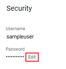 The password Edit option in the Security section of Banno Online.