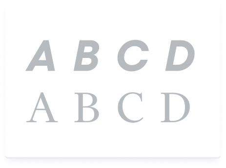 Illustrtion of letters with differing fonts. 