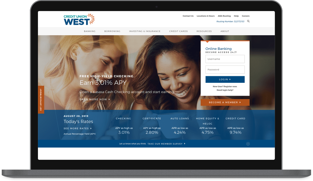 Credit Union West website