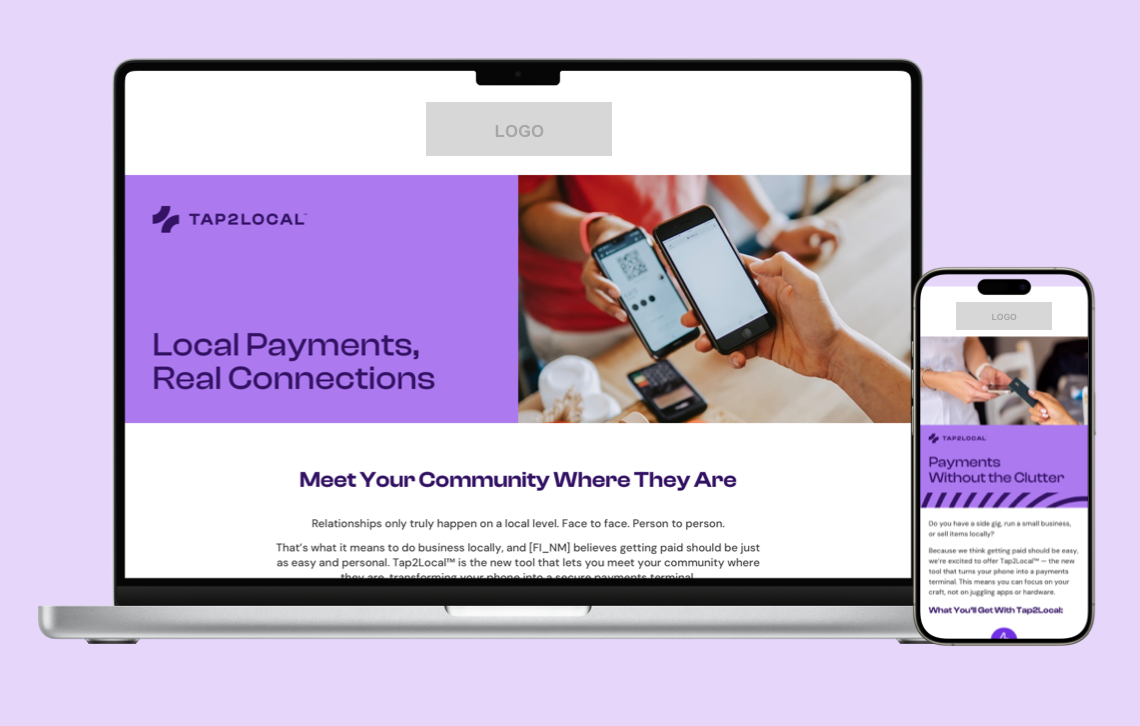 Promo image for Tap2Local campaign on Jack Henry Marketing Center.