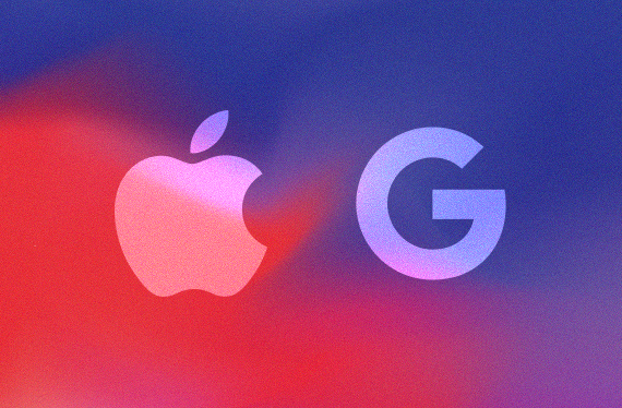 Image of the Apple and Google logos.