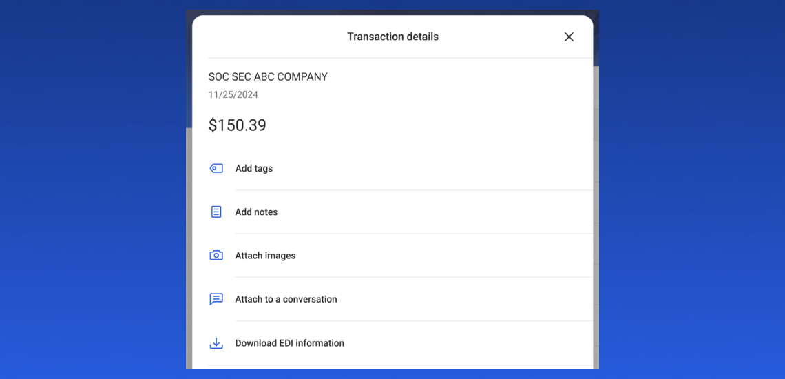 EDI Transaction Details: Banno Business for Banks