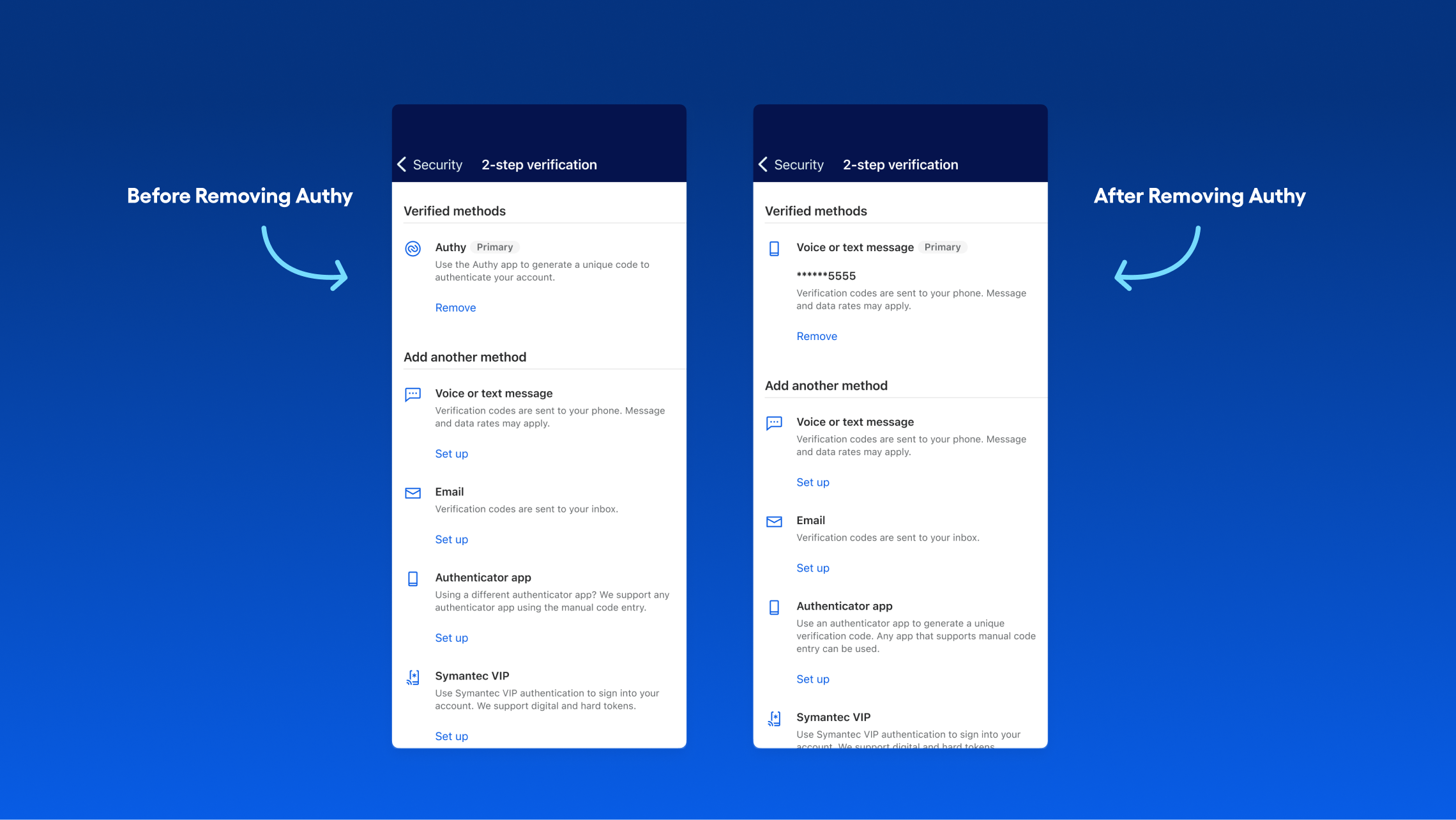 Authy Enrollments No Longer Supported