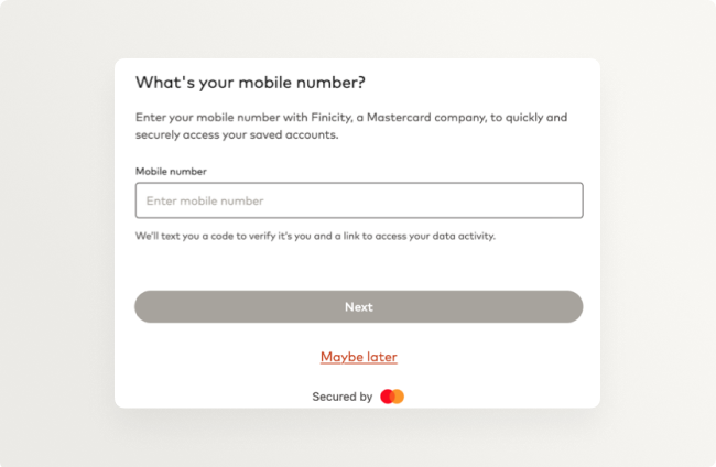 Finicity Connect Return User Experience (RUX)