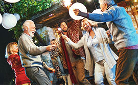 Retirees having a celebration.